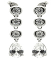 wholesale silver round teardrop cz stud earrings