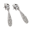 wholesale silver cz teardrop stud earrings