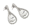 wholesale silver channel set teardrop cz stud earrings