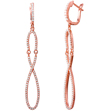 sterling silver rose gold plated figure 8 cz earrings