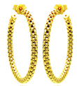 sterling silver gold plated italian weave hoop earrings