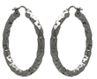 sterling silver black rhodium plated oval hoop earrings