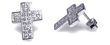 wholesale silver cross micro pave cz stud earrings