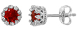 wholesale silver crown red cz earrings