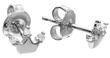 wholesale silver crown cz stud earrings