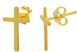 sterling silver gold plated cross stud earrings