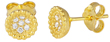 sterling silver gold plated cz encrusted bowl shape stud earrings