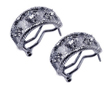 wholesale sterling silver three round cz half cirlce stud earrings