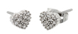 wholesale silver heart cz stud earrings