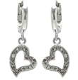 wholesale sterling silver cz heart hook earrings