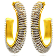 sterling silver rhodium and gold plated hoop earrings