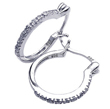 wholesale silver round cz hoop earrings