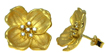 sterling silver gold rhodium plated flower five cz hoop earrings
