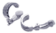 wholesale silver crescent cz hoop earrings