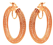 sterling silver rose gold plated mesh hoop earrings