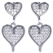 wholesale sterling silver micro pave graduated heart cz earrings