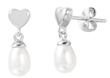 wholesale sterling silver heart with pearl post earrings