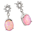 wholesale silver pink princess earrings