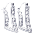 wholesale silver cz curvy princess earrings