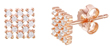 sterling silver rose gold plated small princess earrings