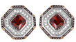 wholesale silver red cluster earrings