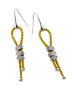 sterling silver rhodium and gold plated ribbon hook earrings