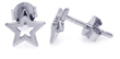 wholesale silver star cz post earrings