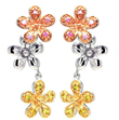 wholesale sterling silver multicolor flower cz stud earrings