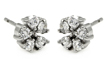 sterling silver rhodioum plated flower cz stud earrings