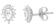 wholesale silver cz teardrop stud earrings