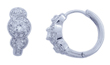 wholesale silver three round cz hoop earrings