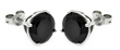 wholesale silver black round cz stud earrings