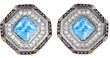 wholesale silver blue cluster earrings