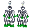 wholesale silver teardrop cz chandelier stud earrings
