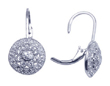 wholesale silver round cluster cz hook earrings