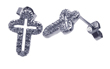 sterling silver cross stud earrings