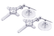 wholesale sterling silver cross cz stud earrings