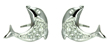 wholesale silver dolphin cz stud earrings