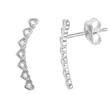 wholesale silver cz hearts drop earrings