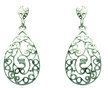wholesale sterling silver teardrop filigree earrings