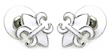 sterling silver rhodioum plated fleur de lis stud earrings