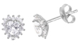 wholesale silver cz heart stud earrings