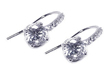 wholesale sterling silver round cz curved hook earrings