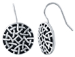 wholesale silver patterned circle hook earrings