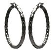 sterling silver black rhodium plated hoop earrings