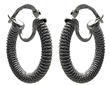 sterling silver black rhodium plated hoop earrings