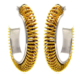 sterling silver rhodium and gold plated coil hoop earrings