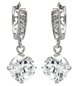 wholesale silver round channel set cz hoop earrings