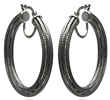 sterling silver black rhodium plated italian hoop earrings