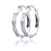 wholesale sterling silver micro pave cz hoop earrings